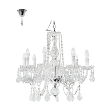 Radiant 8LT Toledo Chandelier Chrome/Clear E14 8x40w - image 01