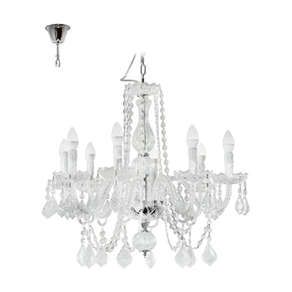 Radiant 8LT Toledo Chandelier Chrome/Clear E14 8x40w - image 01