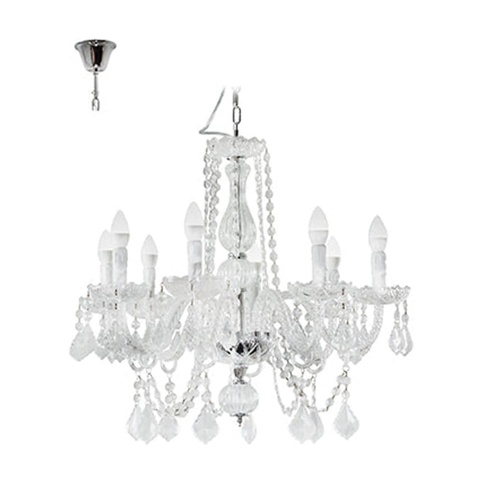 Radiant 8LT Toledo Chandelier Chrome/Clear E14 8x40w - image 01
