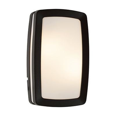 Radiant Rectangular Bulkhead Plain Black 2xE27 in Electrical & Lighting_Interior Lighting