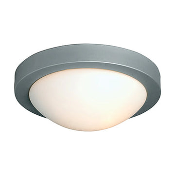 Radiant Flat Ceiling Light Satin Silver E27 1x60w - image 01