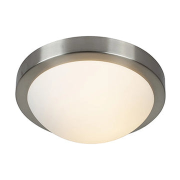 Radiant Flat Ceiling Light Satin Chrome E27 1x60w - image 01
