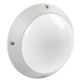 Radiant Round Plain Bulkhead Silver Grey 2xE27 in Electrical & Lighting_Interior Lighting
