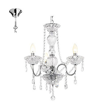 Radiant 3LT Panache Chandelier Chrome E14 3x40w in Electrical & Lighting,Lighting,Interior Lighting