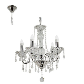 Radiant 5L Panache Chandelier Chrome E14 5x40w in Electrical & Lighting,Lighting,Interior Lighting