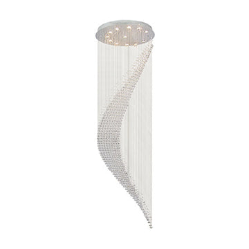 Radiant 12 Light Swirl Chandelier Crystal Chrome GU10 12X50W - image 01