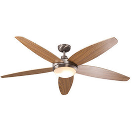 Radiant Lancer Ceiling Fan with Light Satin Chrome & Wood in Electrical & Lighting,Lighting,Ceiling Fans