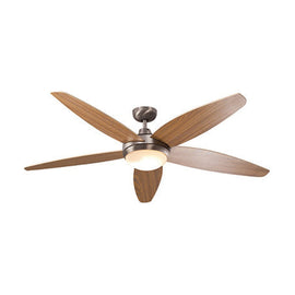 Radiant Lancer Ceiling Fan with Light Satin Chrome & Wood - image 01