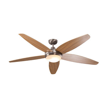 Radiant Lancer Ceiling Fan with Light Satin Chrome & Wood - image 01