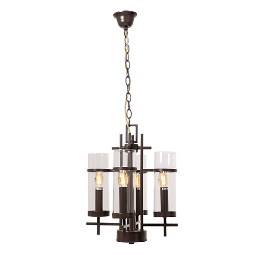 Radiant 4L Alberto Chandelier Brown E14 4x40w in Electrical & Lighting,Lighting,Interior Lighting