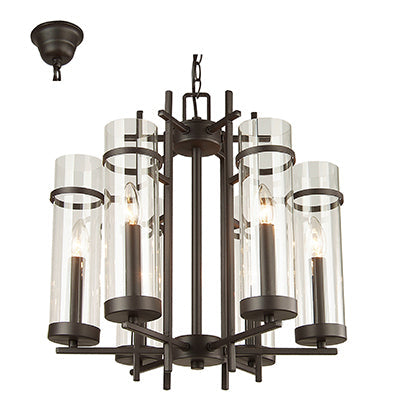 Radiant 6L Alberto Chandelier Brown E14 6x40w in Electrical & Lighting,Lighting,Interior Lighting