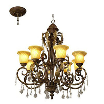 Radiant 8LT Real Chandelier Bronze E27 8x60w in Electrical & Lighting,Lighting,Interior Lighting