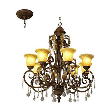 Radiant 8LT Real Chandelier Bronze E27 8x60w - image 01