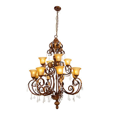 Radiant 12 Light Real Chandelier Bronze E27 12X60W in Electrical & Lighting, Interior Lighting, Lighting
