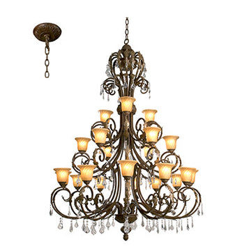 Radiant 21 Light Real Chandelier Bronze E27 21X60W in Electrical & Lighting, Interior Lighting, Lighting