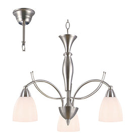 Radiant 3LT Sasha Chandelier Satin Chrome E14 3x40w in Electrical & Lighting,Lighting,Interior Lighting