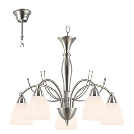 Radiant 5LT Sasha Chandelier Satin Chrome E14 5x40w in Electrical & Lighting,Lighting,Interior Lighting