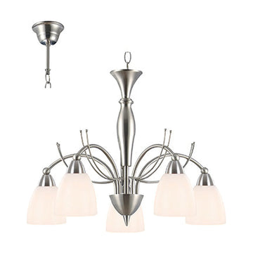 Radiant 5LT Sasha Chandelier Satin Chrome E14 5x40w - image 01