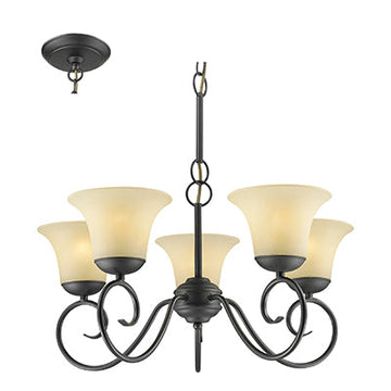 Radiant 5LT Ebele Chandelier Black E27 5x60w in Electrical & Lighting,Lighting,Interior Lighting