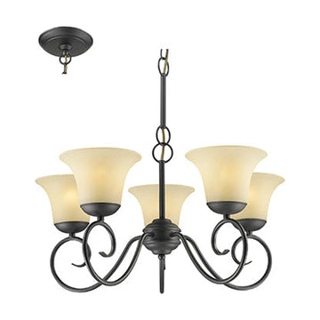 Radiant 5LT Ebele Chandelier Black E27 5x60w - image 01