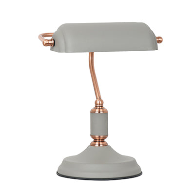 Radiant Table Lamp Bankers Grey & Copper 1xE27 in Electrical & Lighting,Lighting,Interior Lighting