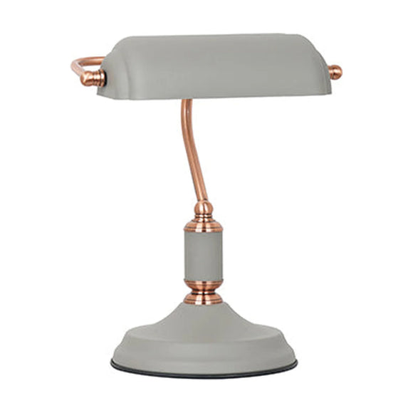 Radiant Table Lamp Bankers Grey & Copper 1xE27 - image 01