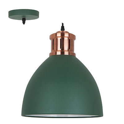 Radiant Pendant Steel 330mm Green & Copper E27 1x40w in Electrical & Lighting,Lighting,Interior Lighting
