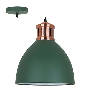 Radiant Pendant Steel 330mm Green & Copper E27 1x40w in Electrical & Lighting,Lighting,Interior Lighting