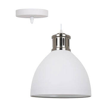 Radiant Pendant Steel 330mm White & Satin Nickel E27 1x40w - image 01