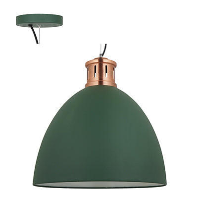 Radiant Pendant Steel 400mm Green & Copper E27 1x40w in Electrical & Lighting,Lighting,Interior Lighting