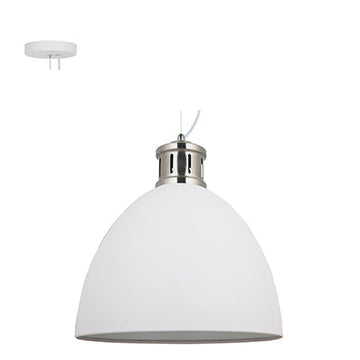 Radiant Pendant Steel 400mm White & Satin Nickel E27 1x40w in Electrical & Lighting,Lighting,Interior Lighting