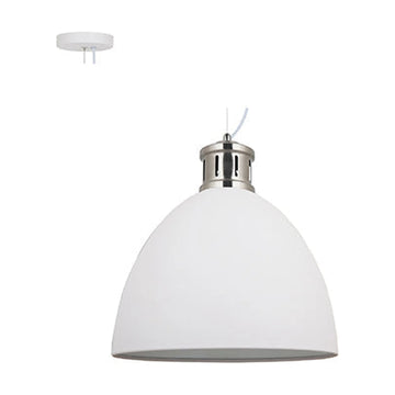 Radiant Pendant Steel 400mm White & Satin Nickel E27 1x40w - image 01
