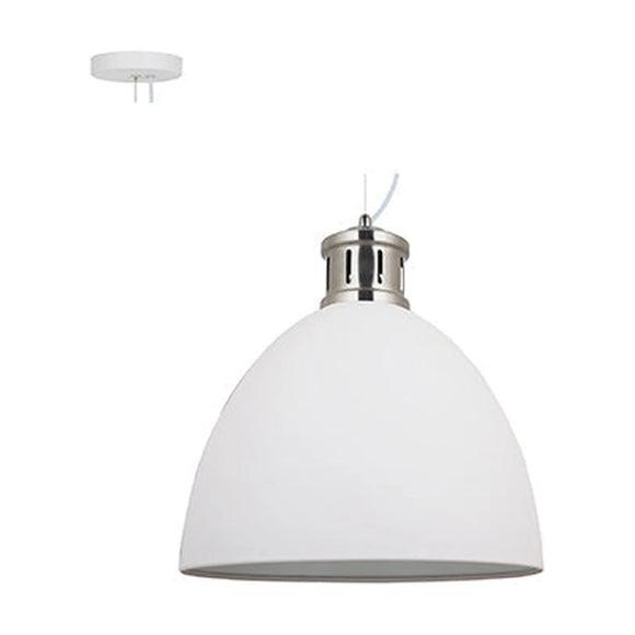 Radiant Pendant Steel 400mm White & Satin Nickel E27 1x40w - image 01