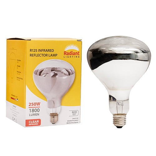 Radiant Infrared R125 E27 250W Clear 3000h in Electrical & Lighting,Lighting,Globes & Tubes