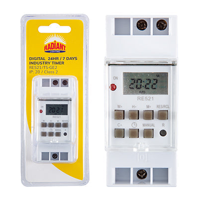 Radiant Digital Industry Timer 24hr 7 Days 8 On/Off in Electrical & Lighting,Electrical Accessories,Timers & Sensors
