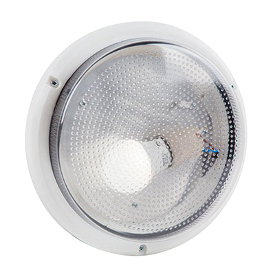 Radiant Bulkhead ABS Polypropylene Round White E27 1x15W in Electrical & Lighting_Interior Lighting