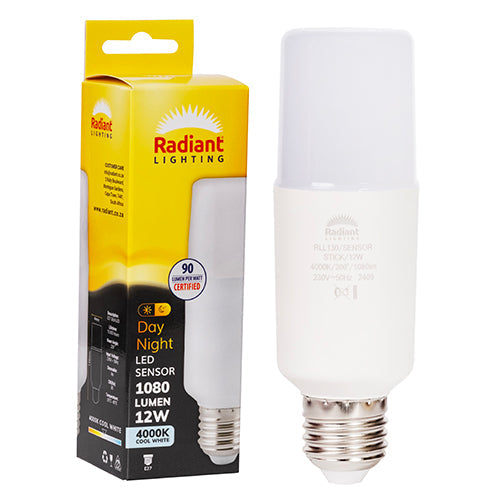 Radiant LED Stick Lamp T44 Day/Night Sensor 12w E27 4000K N in Electrical & Lighting,Lighting,Globes & Tubes