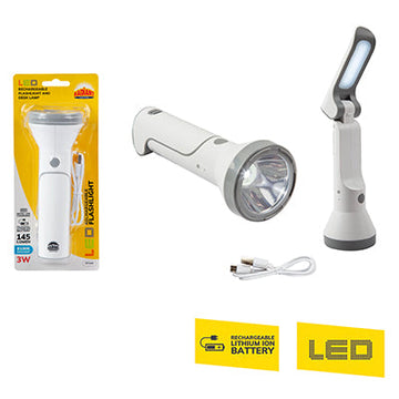 Radiant Rechargeable Flashlight White LED 3w & Desk Lamp LED 1.4w in Electrical & Lighting,Lighting,Portable & Loadshedding Lighting