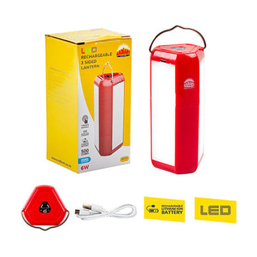 Radiant Rechargeable 3 Sided Lantern Red LED 6w 6500K - image 01