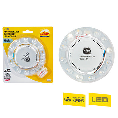 Radiant Rechargeable Emergency LED Module 128mm 8w 4000K in Electrical & Lighting,Lighting,Globes & Tubes