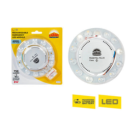 Radiant Rechargeable Emergency LED Module 128mm 8w 4000K - image 01