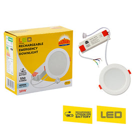 Radiant Rechargeable Emergency Downlight White LED 10w 4000K in Electrical & Lighting,Lighting,Interior Lighting