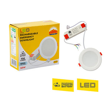 Radiant Rechargeable Emergency Downlight White LED 10w 4000K - image 01