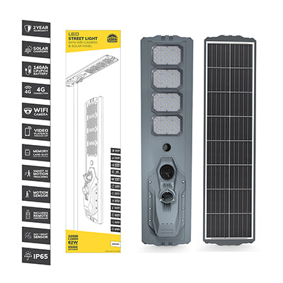 Radiant Solar Street Light with 4G Camera LED 62w = Traditional 400w