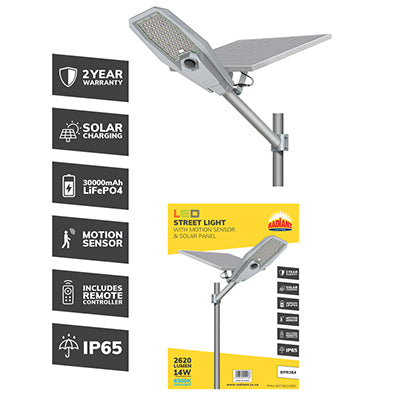 Radiant Solar Street Light Radar Sensor LED 14w = Traditional 300w