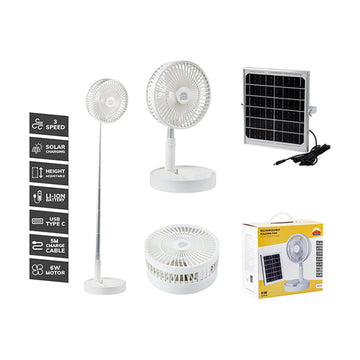 Radiant Rechargeable Portable Folding Fan with Solar Panel - image 01