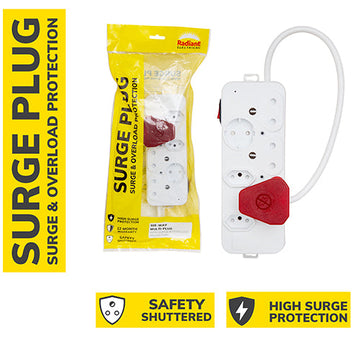Radiant Surge Multi-Plug 6 Way with Surge Overload Protection in Electrical & Lighting,Electrical Accessories,Multiplugs & Extension Cords