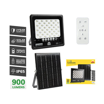 Radiant Solar Floodlight & Remote LED 900lm 6500K - image 01