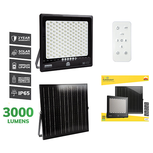 Radiant Solar Floodlight & Remote LED 3000lm 6500K in Electrical & Lighting,Lighting,Exterior Lighting