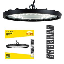 Radiant UFO Highbay Light Fitting LED 200w 5000K 3YR in Electrical & Lighting,Lighting,Interior Lighting